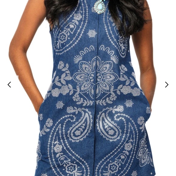QUEEN OF SPARKLES Dresses & Skirts - QUEEN OF SPARKLES Blue Paisley Mini Dress